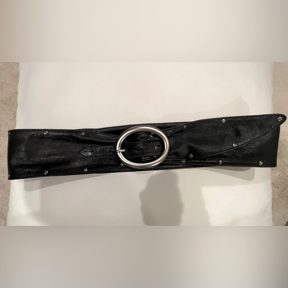 Butter Soft Genuine Leather and Suede Belt with Silver Buckle